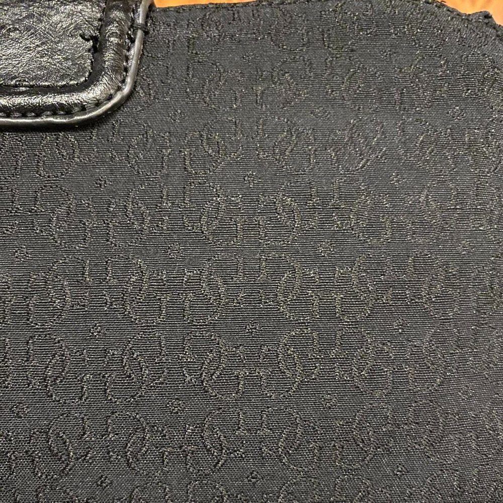Guess Black Monogram Canvas Large Wristlet Clutch Bag - Picture 8 of 11